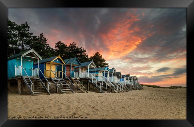 Sunset Sky Over Wells Beach Framed Print by David Powley