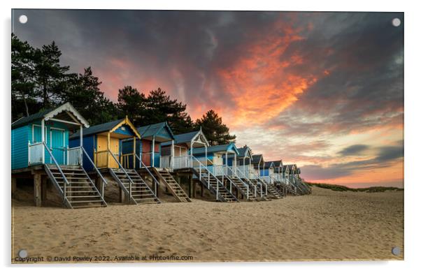 Sunset Sky Over Wells Beach Acrylic by David Powley