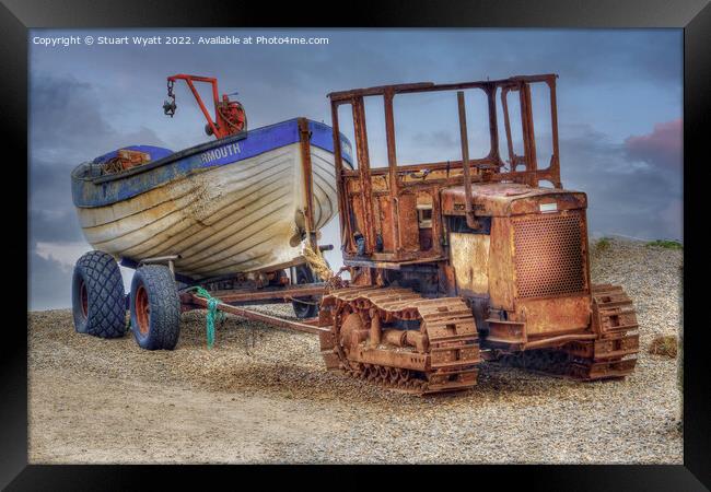 beach fishing boat Framed Print by Stuart Wyatt
