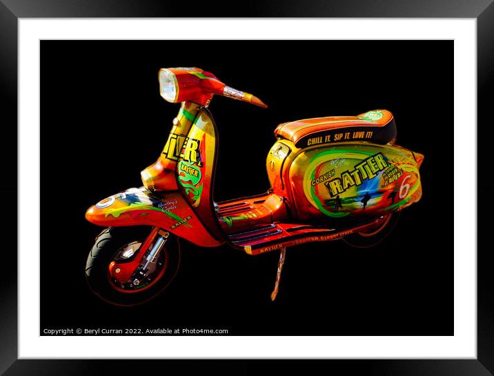 The Snakiest Italian Scooter Framed Mounted Print by Beryl Curran