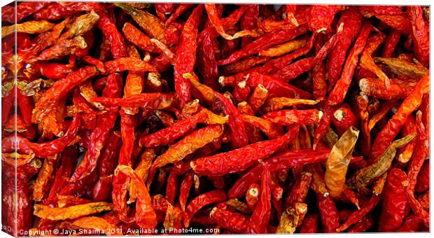 Red Hot Chilies Canvas Print by Jaya Sharma