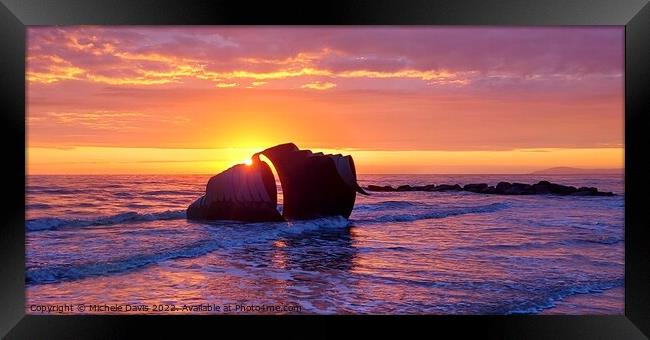 Mary's Shell Sunset Framed Print by Michele Davis