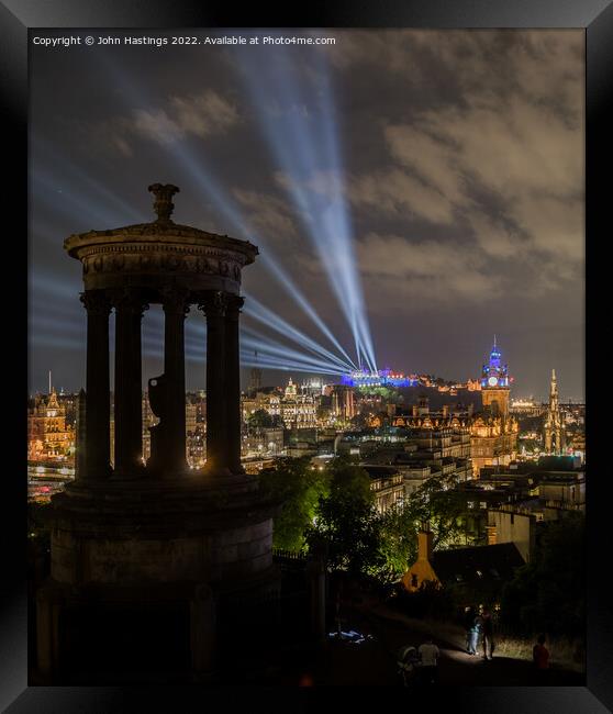 Edinburgh's Glowing Castle Framed Print by John Hastings
