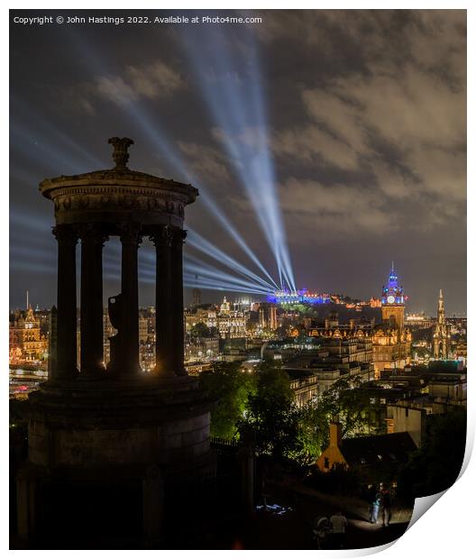 Edinburgh's Glowing Castle Print by John Hastings