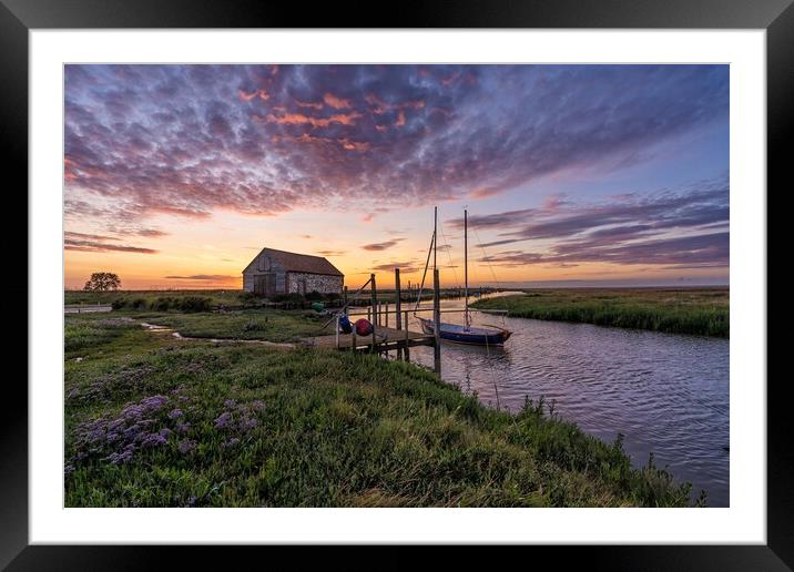 Sunset over the old coal barn Framed Mounted Print by Gary Pearson