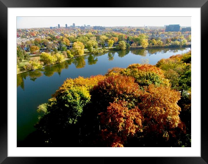 Fall colours along the Rideau River Framed Mounted Print by Stephanie Moore