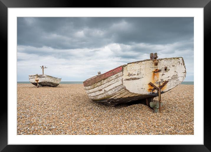 Pair of boats on Aldeburgh Beach Framed Mounted Print by Jason Wells