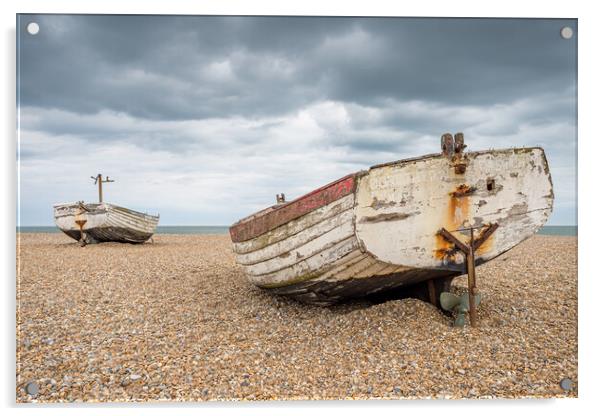 Pair of boats on Aldeburgh Beach Acrylic by Jason Wells