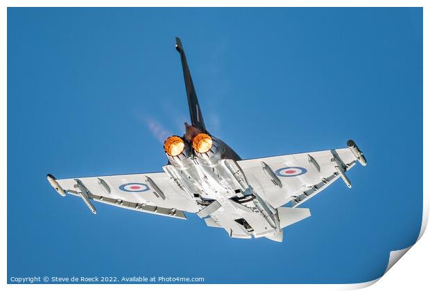 Eurofighter Typhoon FGR4 Thunders Low Overhead. Print by Steve de Roeck