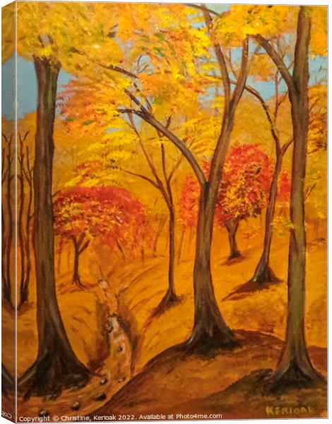 Autumn Scene, Original Painting Canvas Print by Christine Kerioak