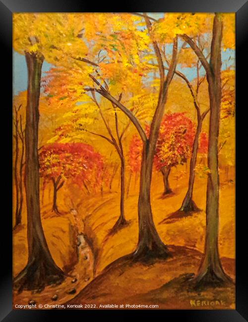 Autumn Scene, Original Painting Framed Print by Christine Kerioak