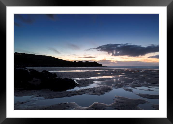 Porthmeor Beach At Sunset Framed Mounted Print by Jonathan Thirkell