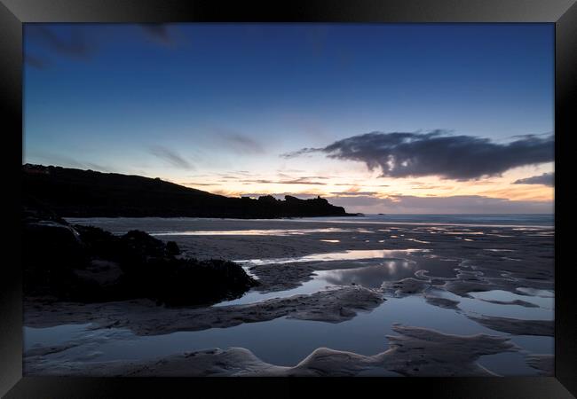 Porthmeor Beach At Sunset Framed Print by Jonathan Thirkell