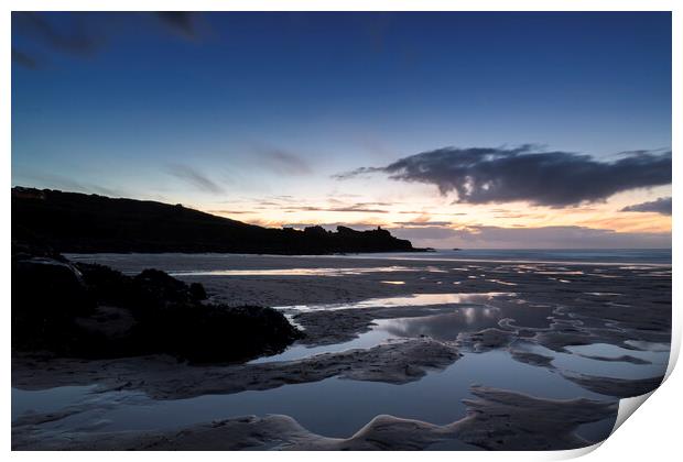 Porthmeor Beach At Sunset Print by Jonathan Thirkell