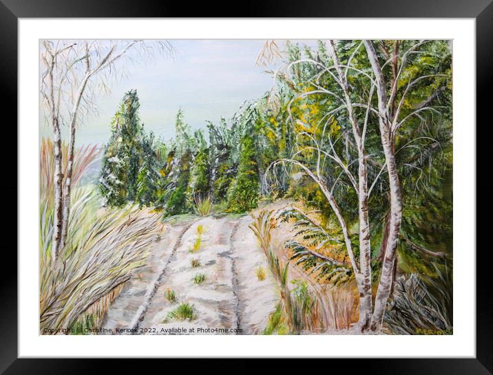 Winter Woodland, Original Painting Framed Mounted Print by Christine Kerioak