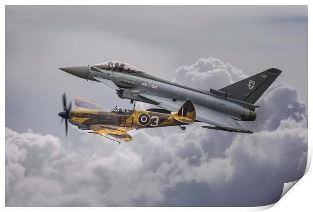 Typhoon and Spitfire Print by J Biggadike