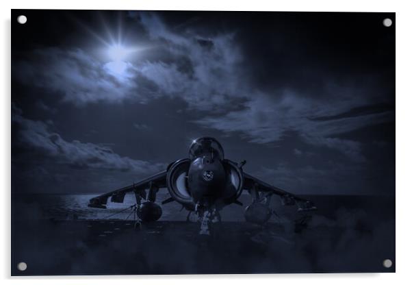 AV8 Harrier Night Mission Acrylic by J Biggadike