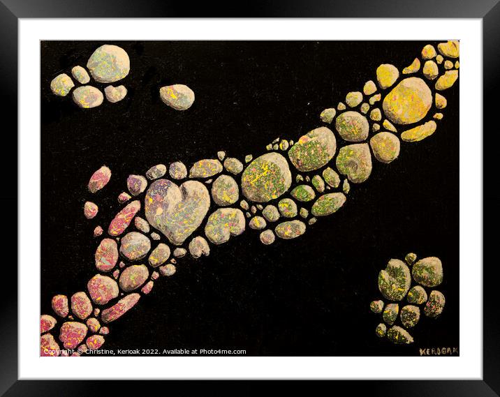 Cosmic Pebbles, original painting Framed Mounted Print by Christine Kerioak