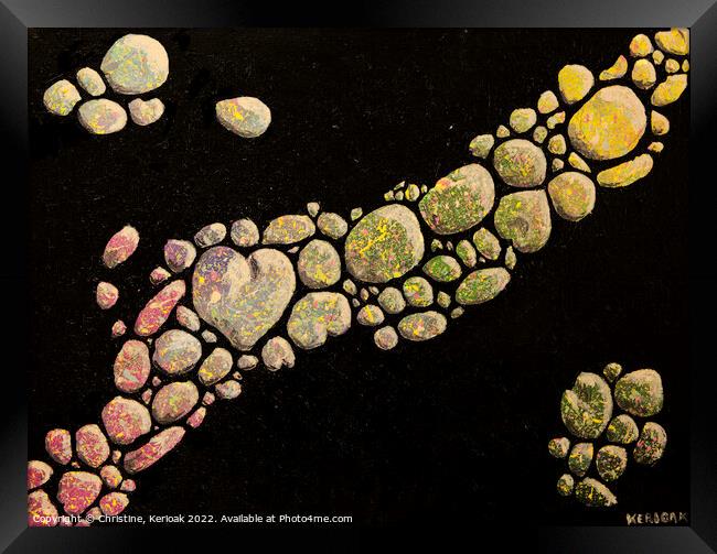 Cosmic Pebbles, original painting Framed Print by Christine Kerioak