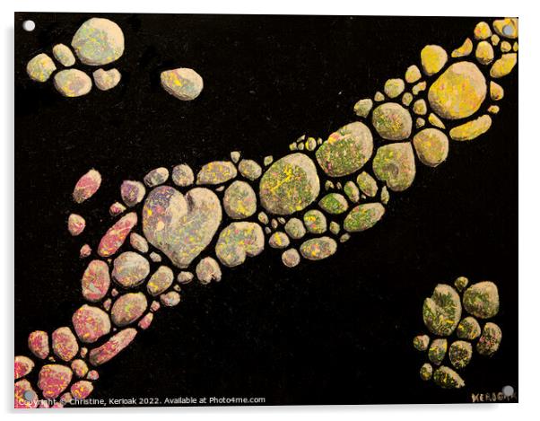 Cosmic Pebbles, original painting Acrylic by Christine Kerioak