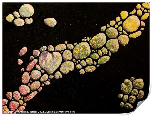 Cosmic Pebbles, original painting Print by Christine Kerioak