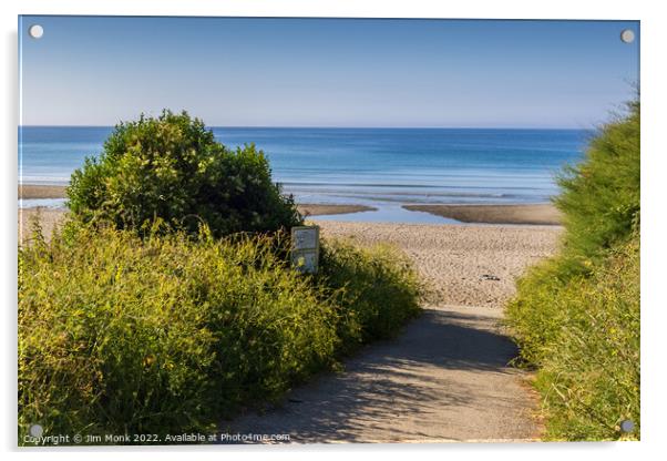 Path to Pendower Beach Acrylic by Jim Monk