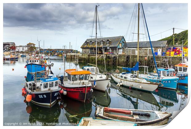 Mevagissey Harbour Print by Jim Monk