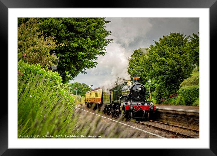 Steam Train arriving at Blue Anchor Framed Mounted Print by Chris Gurton