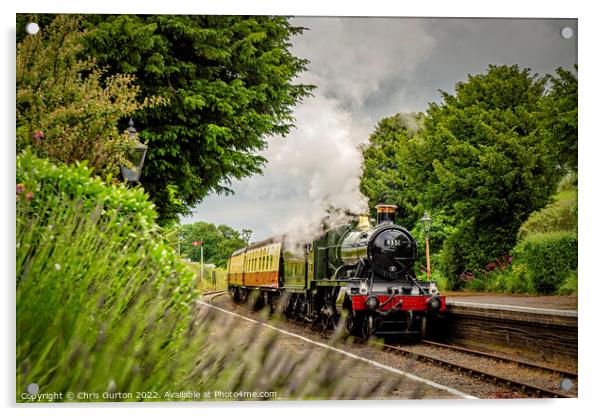 Steam Train arriving at Blue Anchor Acrylic by Chris Gurton