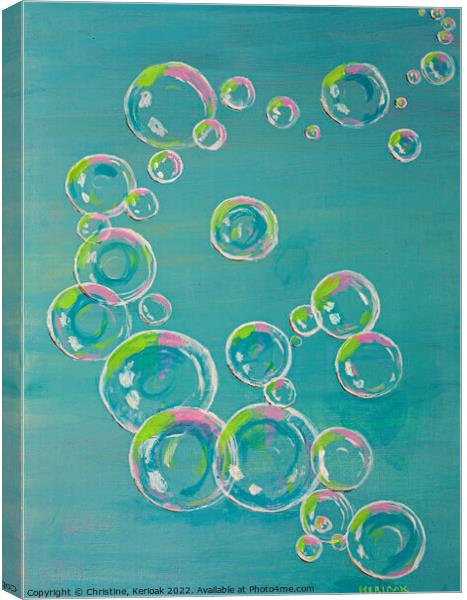 Bubbles in the Sky, original painting Canvas Print by Christine Kerioak