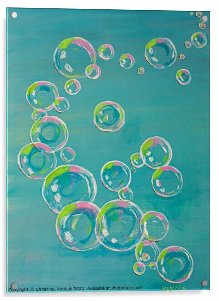Bubbles in the Sky, original painting Acrylic by Christine Kerioak