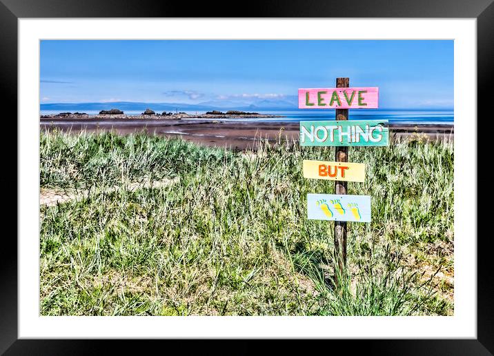 Leave Nothing But Footprints Framed Mounted Print by Valerie Paterson