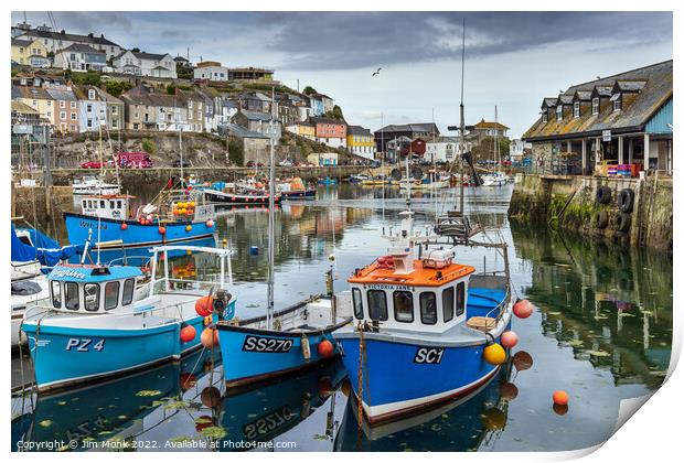 Mevagissey Harbour, Cornwall Print by Jim Monk