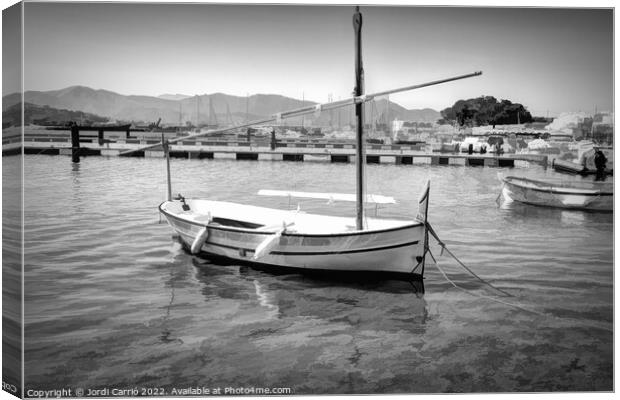 Fishing boat - CR2205-7701-BW Canvas Print by Jordi Carrio