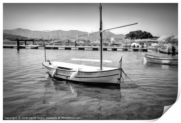 Fishing boat - CR2205-7701-BW Print by Jordi Carrio