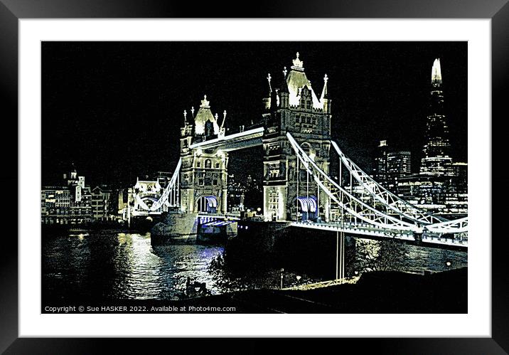 Tower Bridge London Framed Mounted Print by Sue HASKER