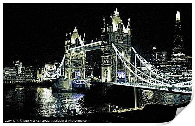 Tower Bridge London Print by Sue HASKER