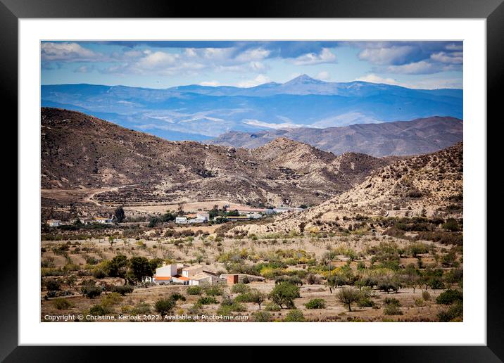Views from Urcal, in Andalucia Framed Mounted Print by Christine Kerioak