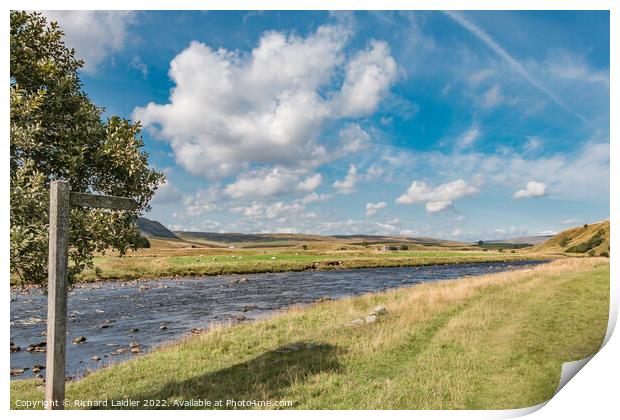 The Pennine Way at Cronkley, Teesdale (1) Print by Richard Laidler