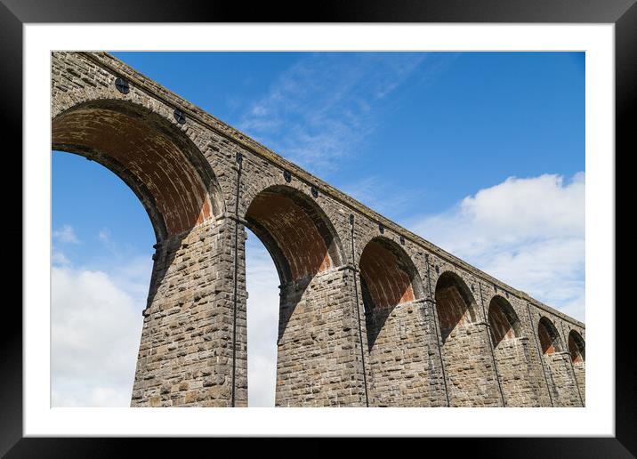 Ribblehead Viaduct under a blue sky Framed Mounted Print by Jason Wells