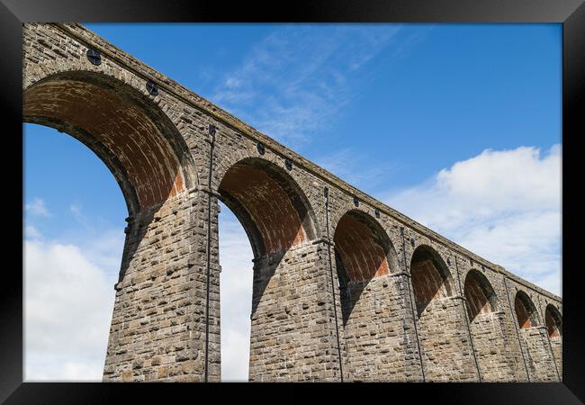 Ribblehead Viaduct under a blue sky Framed Print by Jason Wells