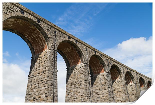 Ribblehead Viaduct under a blue sky Print by Jason Wells