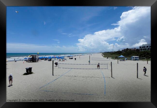 Cocoa Beach Volleyball Framed Print by Judy Hall-Folde