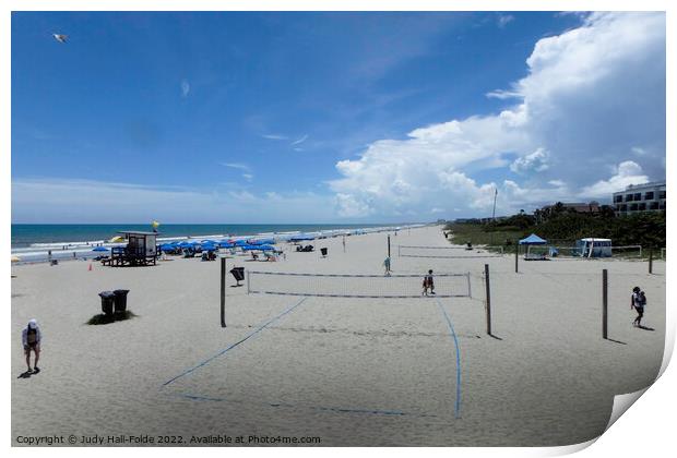 Cocoa Beach Volleyball Print by Judy Hall-Folde
