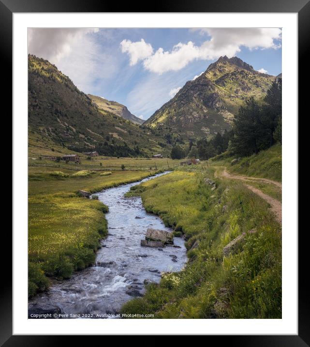 Creek at Incles Valley in Andorra Framed Mounted Print by Pere Sanz
