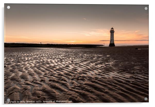 New Brighton Sunset Acrylic by Philip Brookes