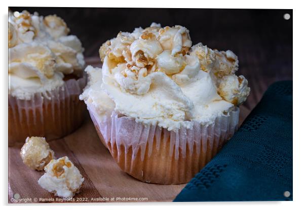 Cream Cupcakes with Toffee Popcorn Acrylic by Pamela Reynolds