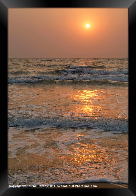 Sunset on Benaulim Beach Framed Print by Serena Bowles