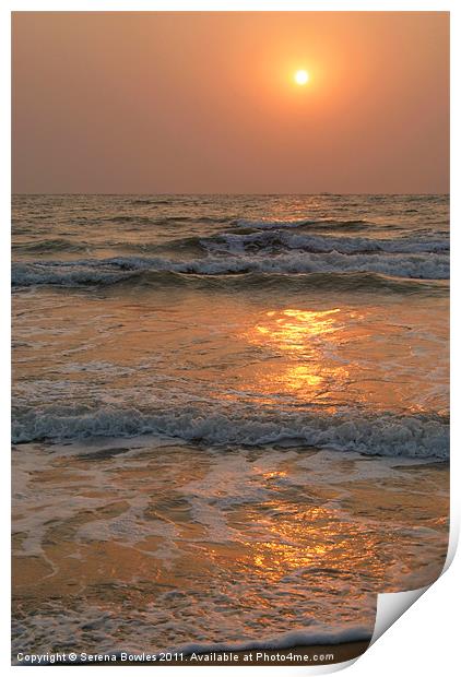 Sunset on Benaulim Beach Print by Serena Bowles