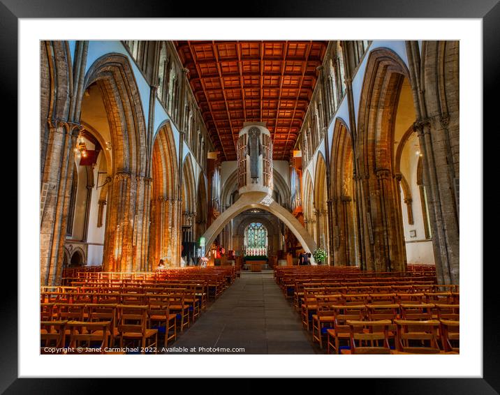Majestic Llandaff Cathedral Interior Framed Mounted Print by Janet Carmichael